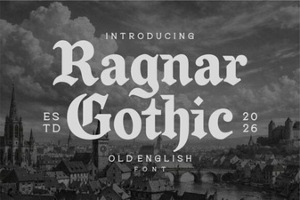 Ragnar Gothic Font – Bold Blackletter Typeface for Display and Design Projects