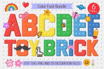 Creative Toy Brick Font for Fun Design Projects