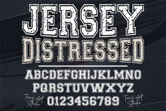 Jersey Distressed Font: Bold Vintage Style for Creative Projects