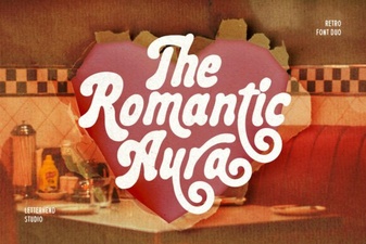 Romantic Aura Duo Font | Elegant Script Display Typeface